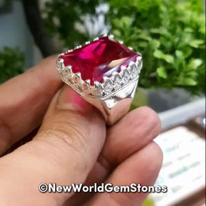 Real Ruby Yaqoot Ring for Men Ruby Yaqoot Ring in Sterling Silver 925 Ring Gift For Her