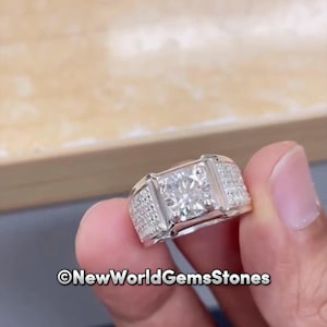 Original White Gemstone Men Ring 925 Sterling Silver Ring For Men