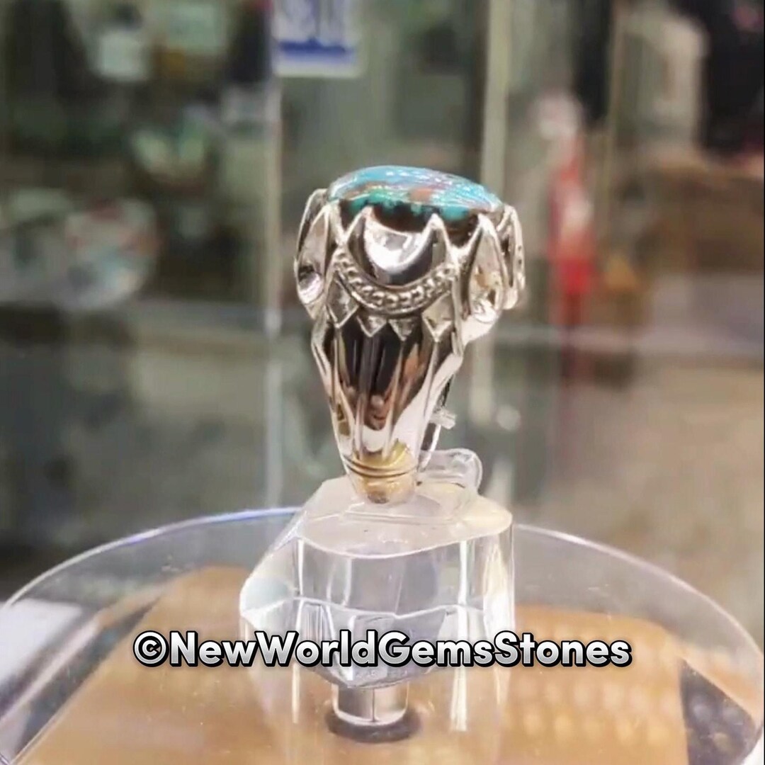 Rare Neeshapuri Shajri Feroza Ring Real Feroza 925 Sterling Silver ...