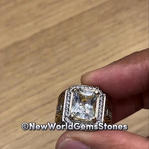 Beautiful White Gemstone Men Ring 925 Sterling Silver Ring Beautiful Gift  For Men