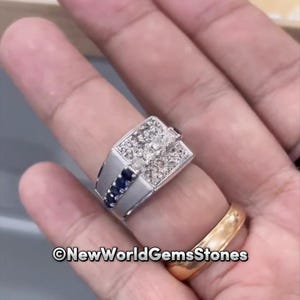 Beautiful White Moissanite Men Ring 925 Sterling Silver Ring Beautiful Gift  For Men