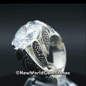 Real White Moissanite Men Ring 925 Sterling Silver Moissanite ring gift for him