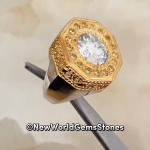 Real Mens White Moissanite Ring Sterling Silver 925 Beautiful Ring For Men
