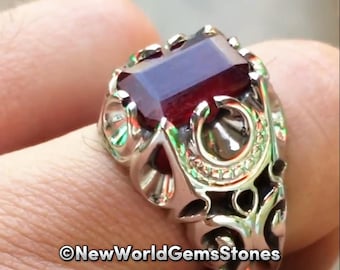Beautiful Natural Ruby Yaqoot Ring for Men Ruby Yaqoot Ring 925 Sterling Silver Ring Gift For Him