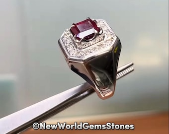 Schöne Natürliche Roter Rubin Herrenring Top Qualität 925 Sterling Silber Einzigartige Design Rubin Ring für Männer