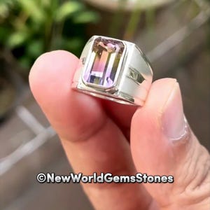 Beautiful White Gemstone Men Ring 925 Sterling Silver Gemstone Ring for Men