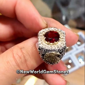 Real Ruby Yaqoot Ring Genuine Ruby Yaqoot Gemstone Ring Unique Handmade Ruby in Sterling Silver 925 Ring For Men