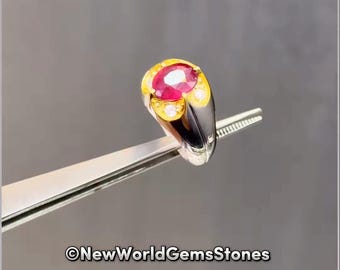 Hochwertiger natürlicher rosa Rubin Yaqoot Ring Schöne Rubin Edelstein Ring Einzigartiges Design 925 Sterling Silber Rubin Ring für Männer