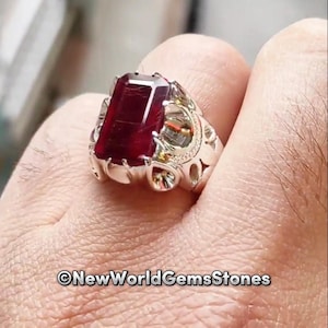 Real Ruby Yaqoot Gemstone Ring for Men Ruby Yaqoot Ring in Sterling Silver 925