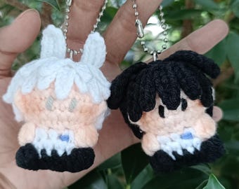 Handmade Crochet Duo Keychain – Amigurumi Plush Doll Gift