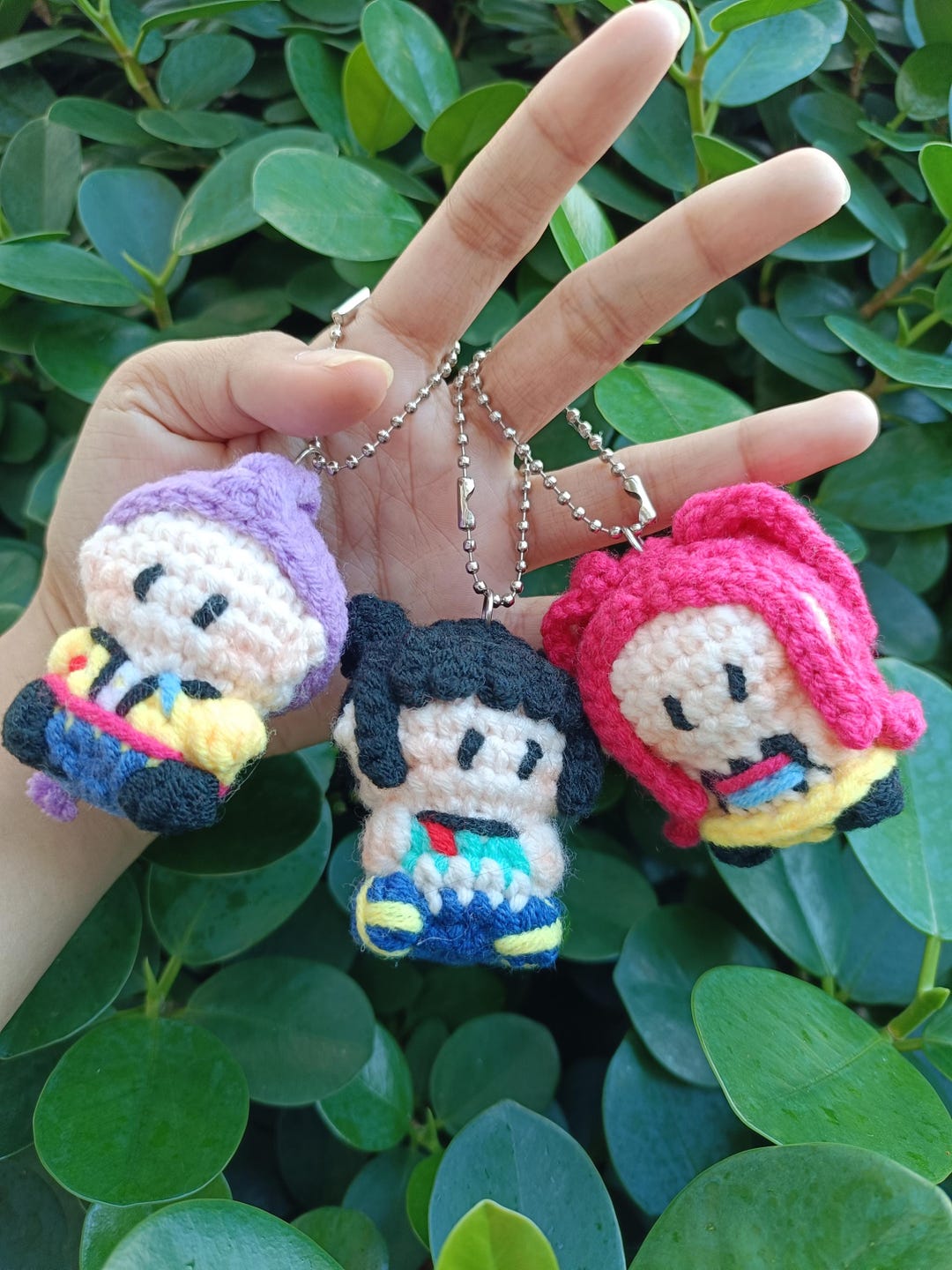 Crochet Chibi Doll Keychain | Handmade Mini Amigurumi Plush