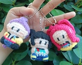 Crochet Chibi Doll Keychain | Handmade Mini Amigurumi Plush Keyring