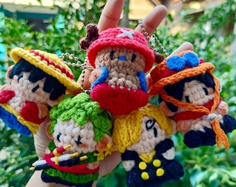Crochet Pirate Plush Keychain - Inspired Handmade Amigurumi Charm