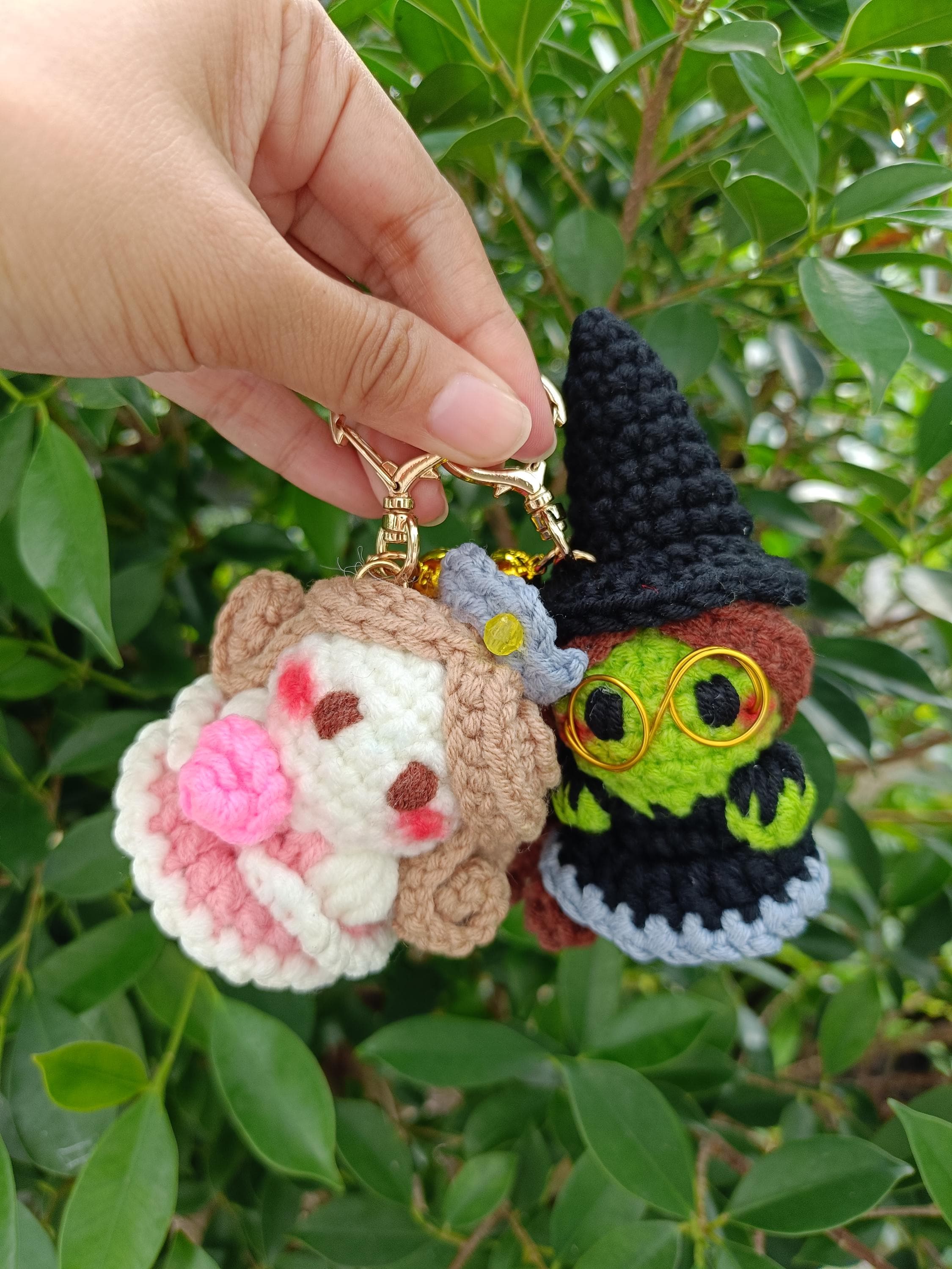 Crochet Musical Keychain – Handmade Chibi Witch & Friend Dolls - Etsy