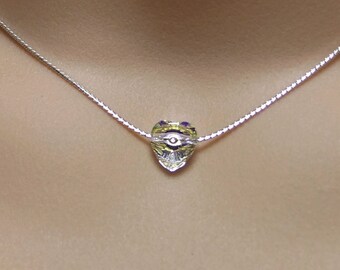 Alla hjärtans dag flytande hjärtkristallhänge halsband handgjort delikat sterlingsilverpärlkedja premium fasetterad kristall AB hjärtpärla