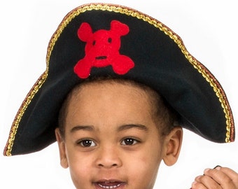 Pirate Hat in Wool Felt -Toddler or Child Size