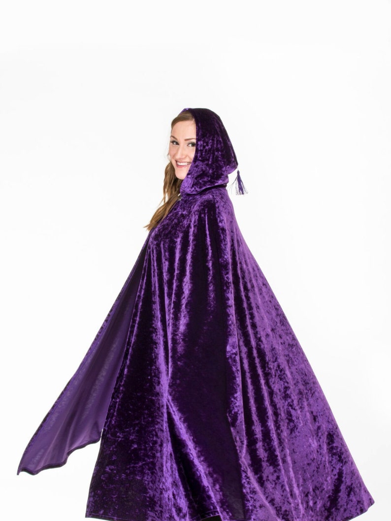 Adult Velvet Cape With Hood - Gothic Cloak For Halloween & Renaissance (67", Multiple Colors)