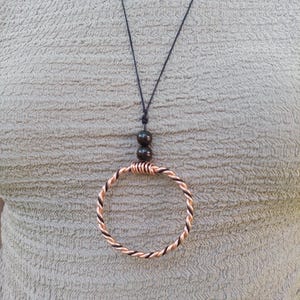 Handmade Copper Tensor Ring Necklace – Sacred Geometry Pendant | Energy Healing Jewelry for Spiritual Balance