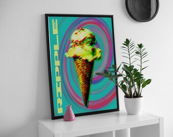Ripple IceCream Poster, colourful & bold wall art.