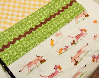 Kittens Baby Quilt: "Make Way for Kittens" Cotton Patchwork