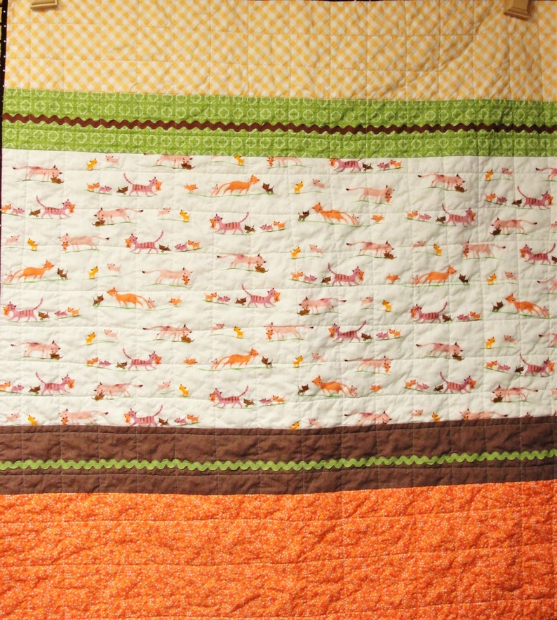 baby quilt with kittens and cats, baby boy quilt, baby girl quilt, Make Way for Kittens, Ready to ship, Ships for free in USA image 8