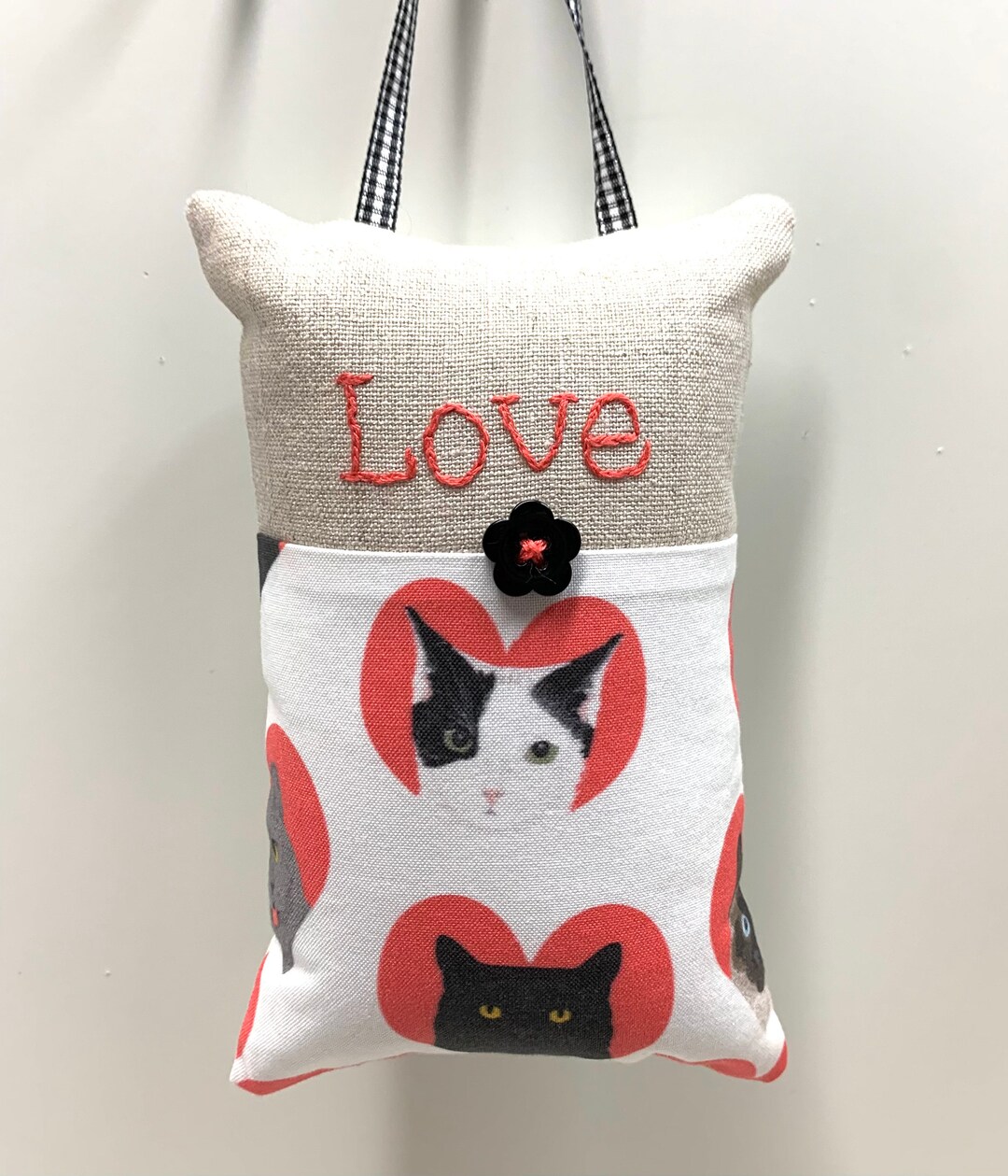 Hand Embroidered  Love Bag Pillow main image 0