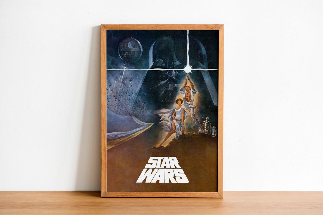 Star Wars 1977 A New Hope Movie Poster Sci-fi Classic, Vintage Wall Art