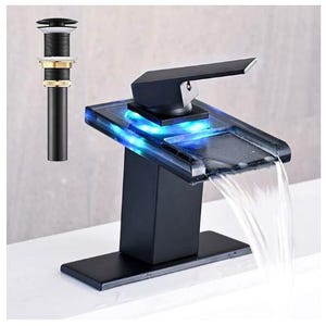 Avsiile PN AVS-PB1-BK Led Bathroom Single Handle Faucet Child Lock