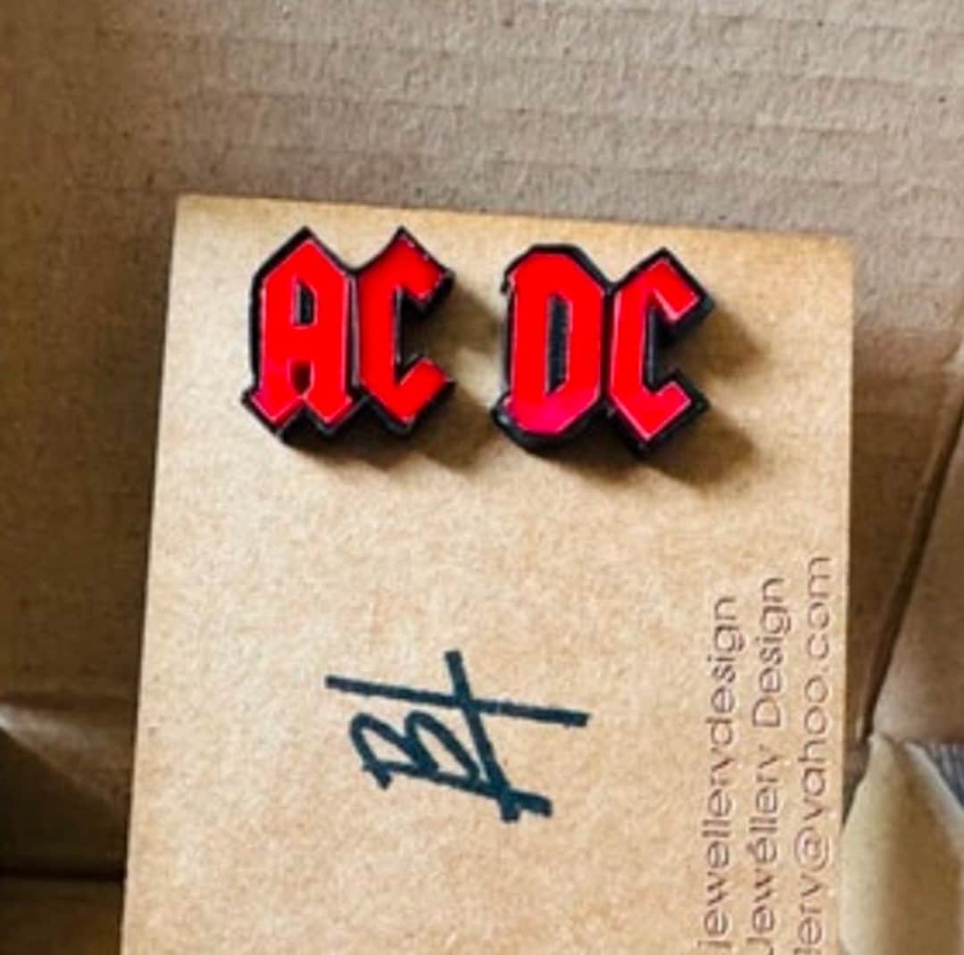 AC/DC Stud Earrings - Etsy
