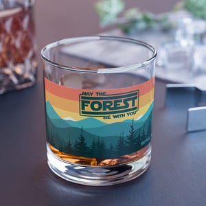 Star Wars Rocks Glass, May the Force Be With You Etched Whiskey Glass, Gift for Sci-Fi Fans, Custom Barware, Birthday Present, Unique