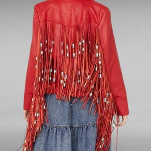Chaqueta vintage de ante estilo western con flecos largos para mujer, chaqueta de ante estilo western para mujer, chaqueta con borlas estilo nativo para mujer