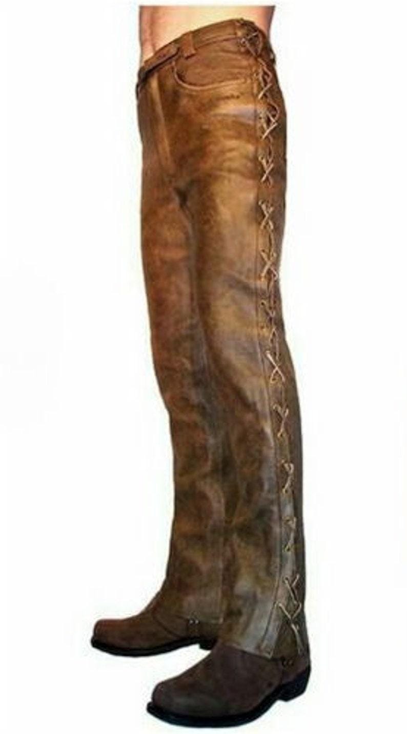 Pantalon D'équitation Vintage HorseFly Sur Mesure – Toile Et Cuir – Texas – Homme 38x31