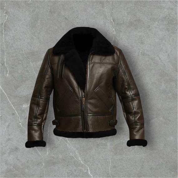 Giacca Da Aviatore RAF Da Uomo, In Vera Pelle, Modello B3, Nera, In Vera Pelle Di Agnello, Per Uomo, Giacca Da Pilota Volante Della Seconda Guerra Mondiale, Realizzata A Mano - Foto 10