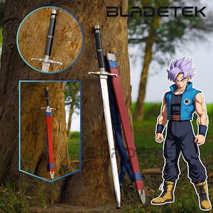 Dragon Ball Z Trunks Sword Replica, Handmade Stainless Steel Cosplay Sword with Scabbard, Anime Weapon, DBZ Trunks Sword,Gift for Anime Fans