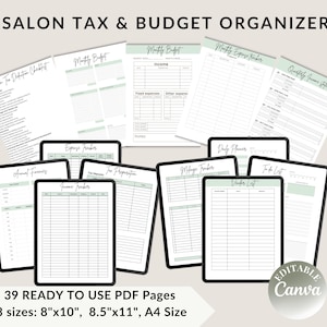 Hairstylist Tax Income Expense Tracker Salon Budget Planner Template Hairdresser Printable Business Expenses Inventory Sheet Nail Tech Lash