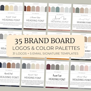 Brand Board Template, Canva Branding Kit, Email Logos & Color Palettes, Custom Small Business Brand Identity, Modern Brand Board 2025