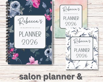 Hairstylist Appointment Book 2025-2026, Salon Planner Daily Weekly Monthly Income Tracker, Customizable A4 Schedule Book for Cosmetologists