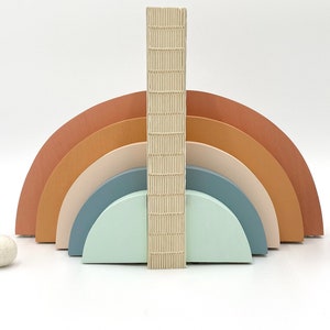 The Original Boho Rainbow Bookends perfect for a Baby Girl or Boy Nursery, Bohemian Kids Room, Midcentury Modern home or playroom.