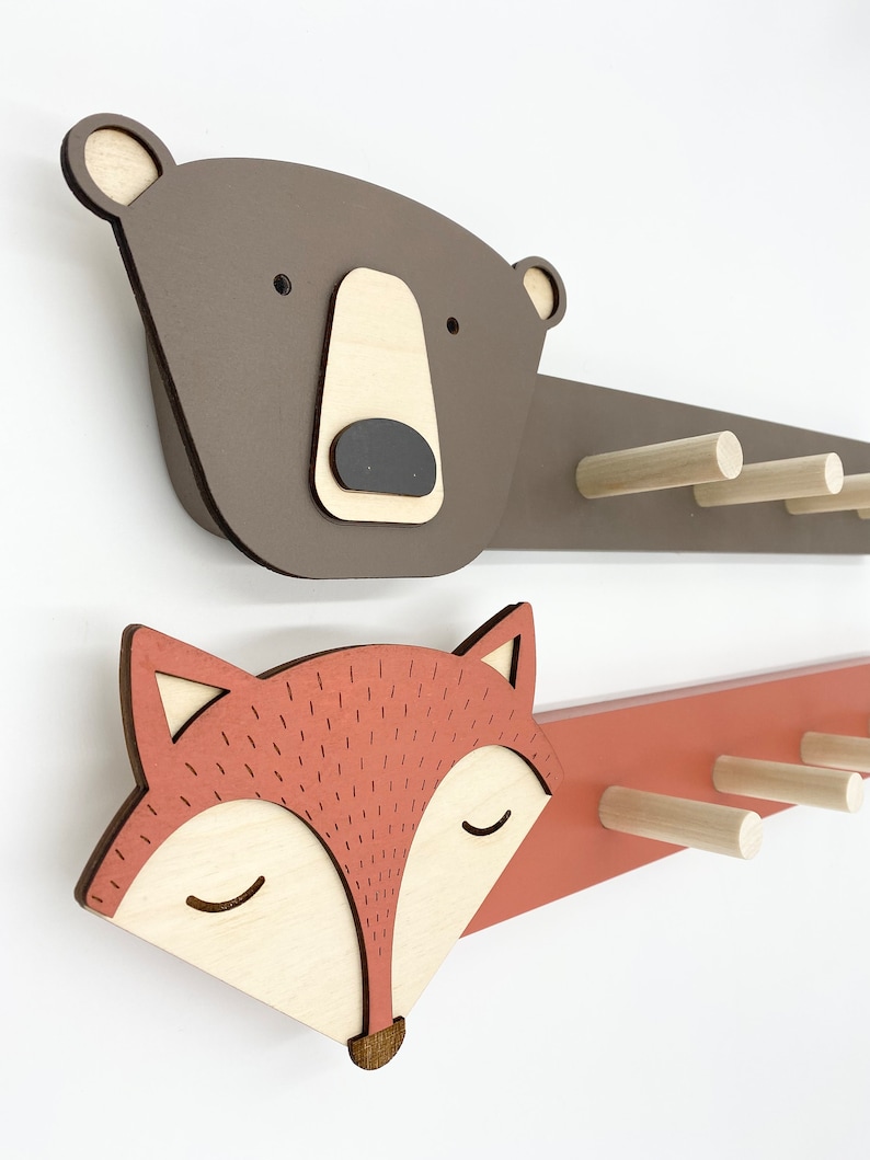 Woodland Fox Hanger, Forest Animal room decor, Fox wall art, Animal Kids Decor, Woodland Nursery, image 3