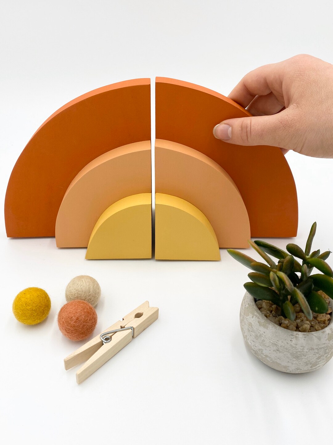 Desert Sun Bookends Muted Rainbow Bookends Terracotta and Etsy UK