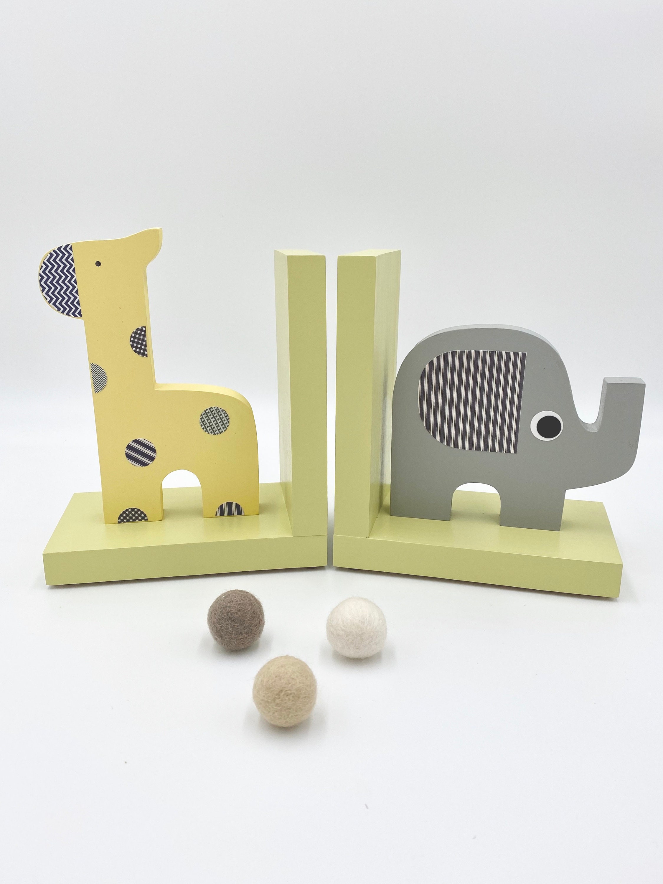 Safari Bookends Safari Kids Decor Safari Nursery Elephant Etsy