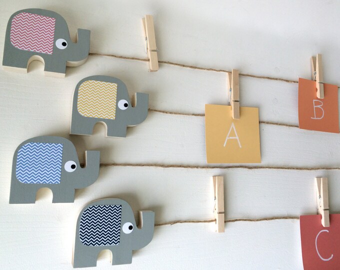 Elephant Art Display Clips Your Color Choice Elephant Kids Etsy