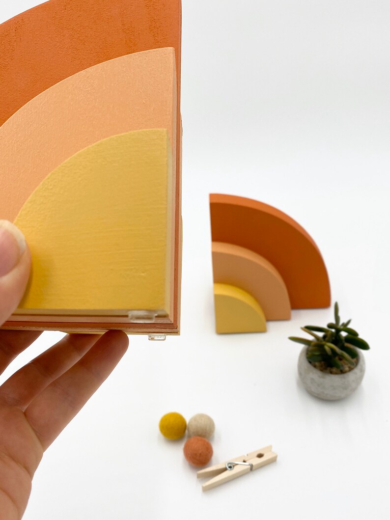 Desert Sun Bookends Muted Rainbow Bookends Terracotta and Etsy