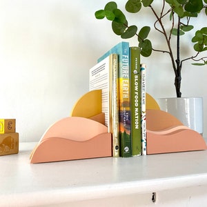 Desert Sunrise Landscape Bookends perfect for a Boho Baby Nursery, organizing kids books or bringing bohemian feel to a home. image 5