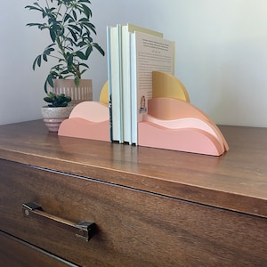Desert Sunrise Landscape Bookends perfect for a Boho Baby Nursery, organizing kids books or bringing bohemian feel to a home. image 9