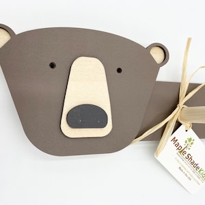 Appendiabiti a forma di orso del bosco: decorazione per cameretta dei bambini, contenitore per la cameretta
