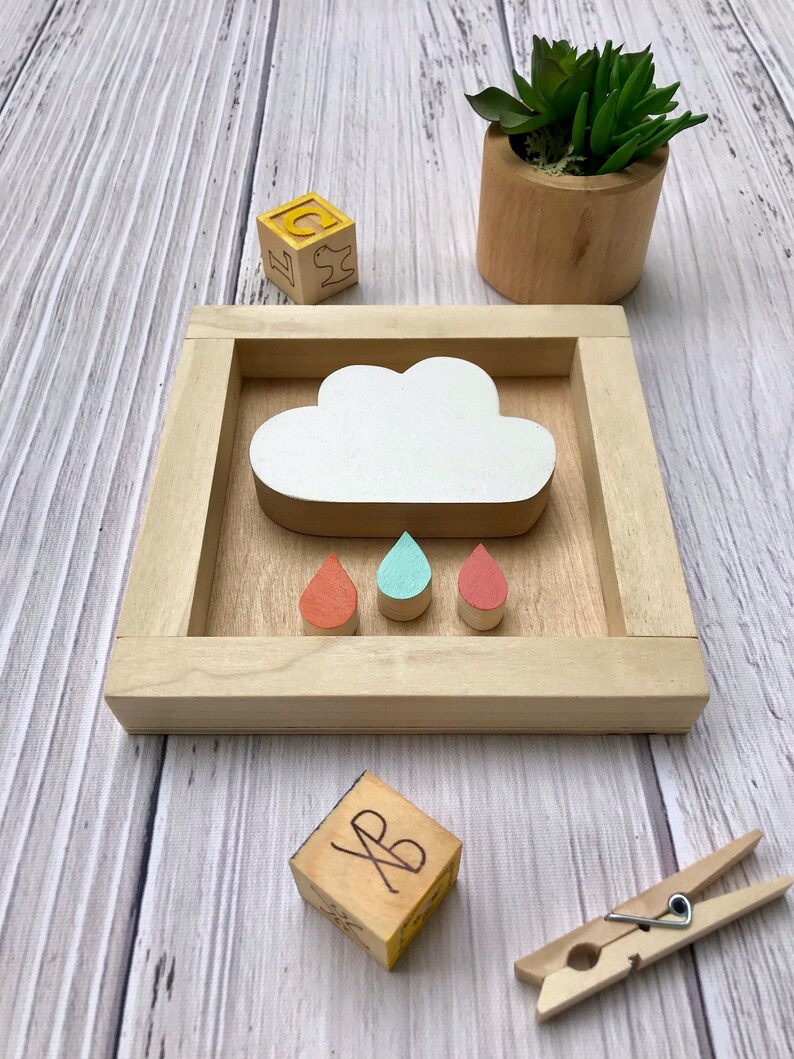 Framed Wooden Rainbow Wall Art for Kids Natural Wood Wall Etsy