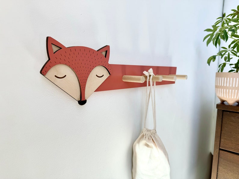 Woodland Fox Hanger, Forest Animal room decor, Fox wall art, Animal Kids Decor, Woodland Nursery, image 6