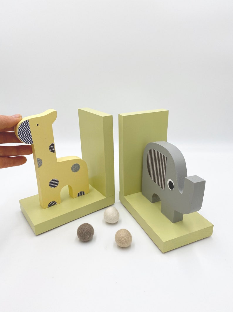 Safari Bookends Safari Kids Decor Safari Nursery Elephant Etsy