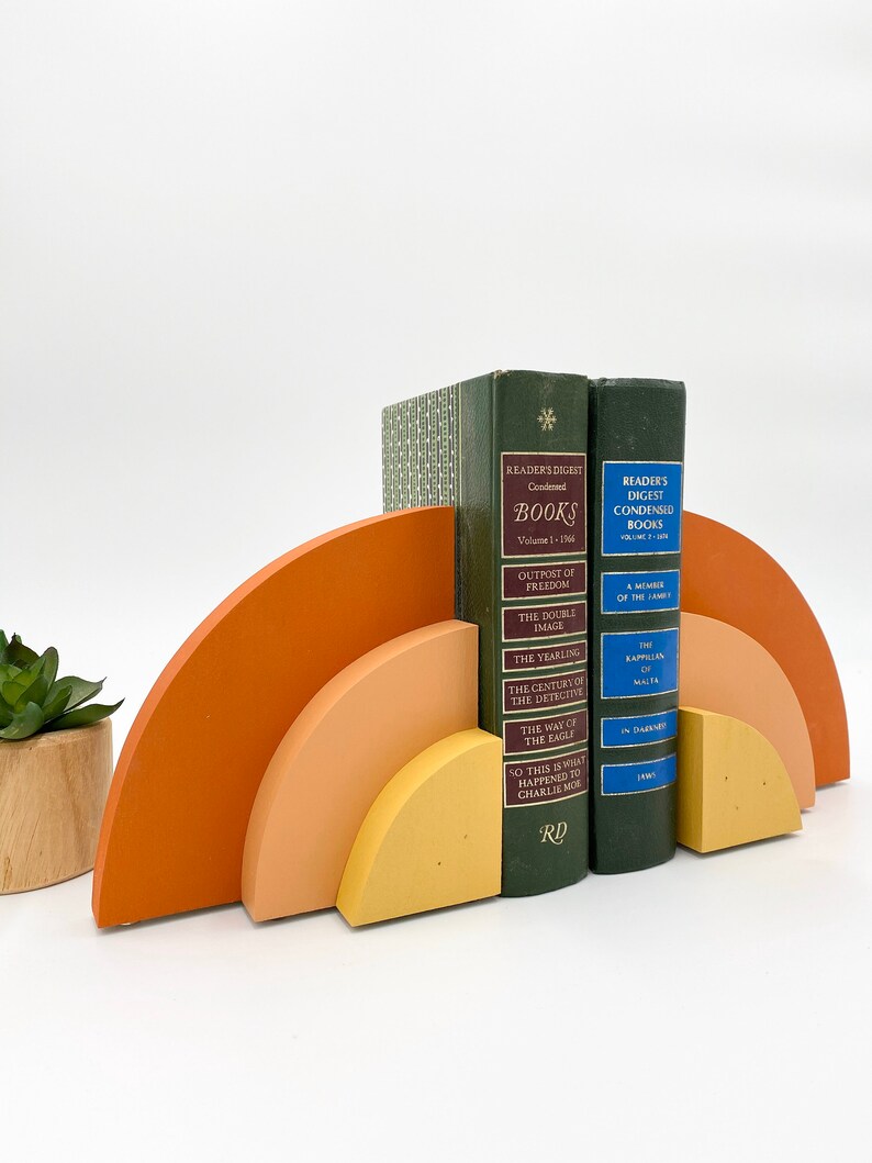 Desert Sun Bookends Muted Rainbow Bookends Bohemian Baby Etsy